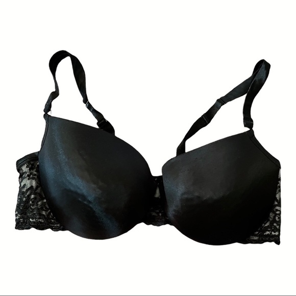 Cacique Intimates & Sleepwear Cacique Black Satin And Lace Bra Size
